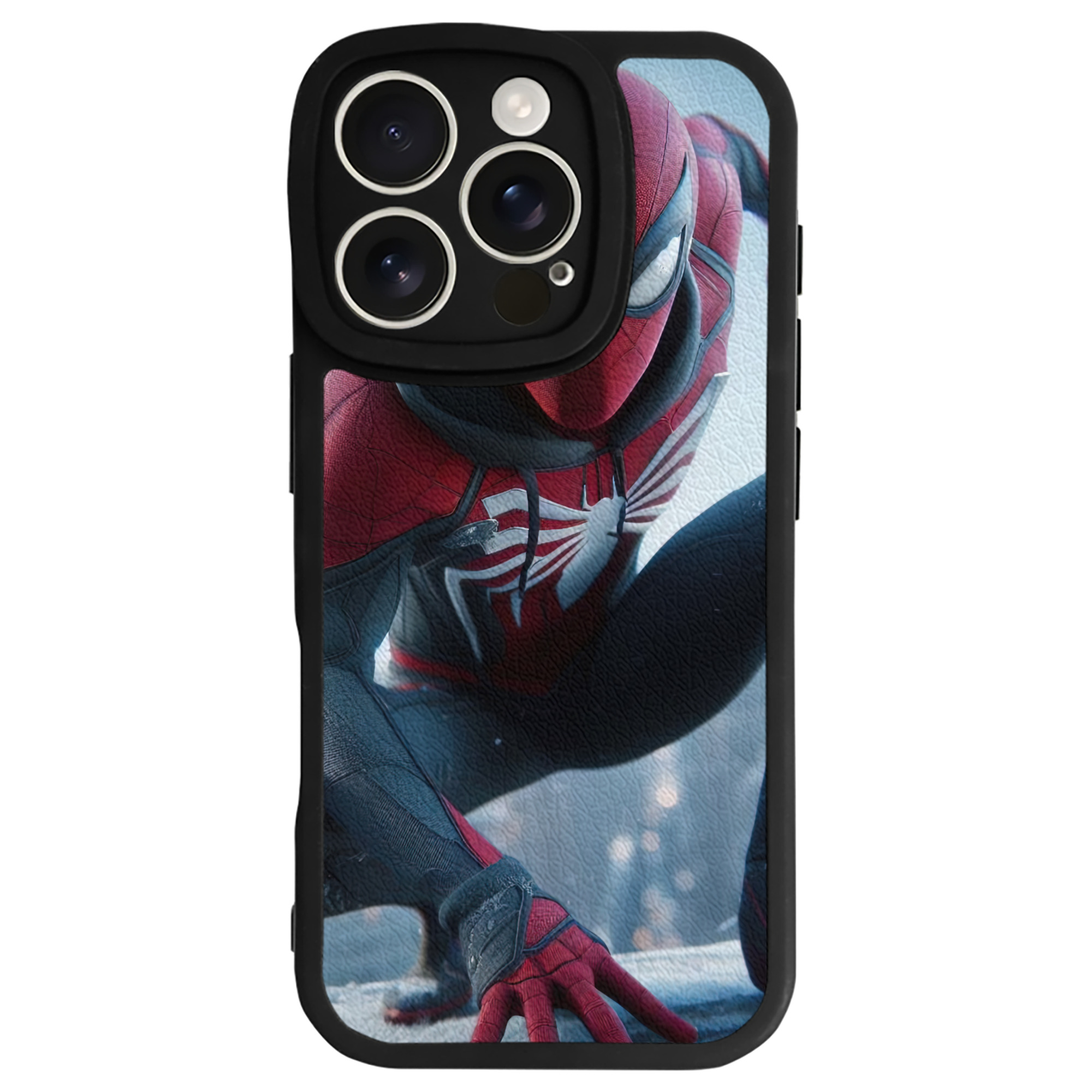 Spider Man スパイダーマン 【iPhone 16シリーズ対応】シリコンスマホケース（レザー調） 材質：シリコン